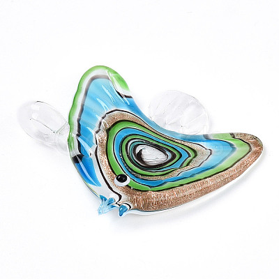 Handmade Gold Sand Lampwork Big Pendants LAMP-T023-06E-1