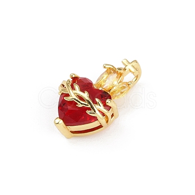 Brass Glass Pendants X-KK-R226-03G-02-1