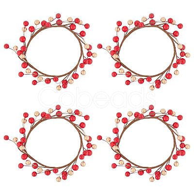 Plastic Artificial Berry Candle Ring AJEW-WH0401-05-1