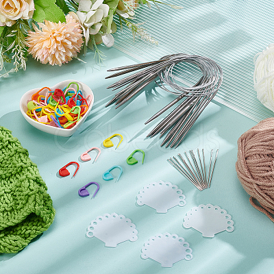 12 Styles Stainless Steel Wire Knitting Needles DIY-AR0004-93B-1