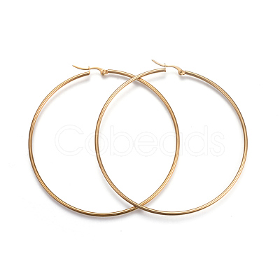 201 Stainless Steel Big Hoop Earrings EJEW-A052-20A-G-1