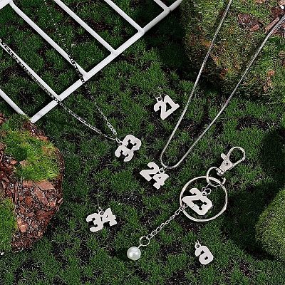6Pcs 6 Style 316 Surgical Stainless Steel Charms STAS-UN0040-38P-1