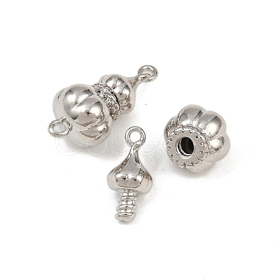 Brass Micro Pave Cubic Zirconia Screw Clasps KK-C136-03P-1