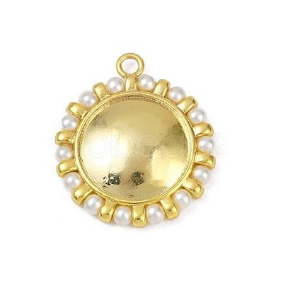 Brass Plastic Pearl Pendants KK-M322-49G-1