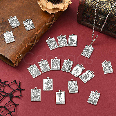 40Pcs 20 Styles Tibetan Style Zinc Alloy Pendants FIND-CJC0004-36-1