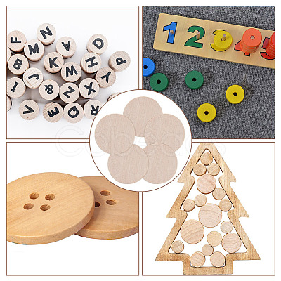 250Pcs 5 Bags Undyed Wood Cabochons WOOD-DR0001-06B-1