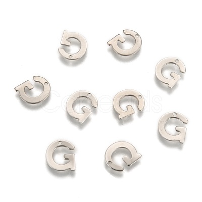 Tarnish Resistant 304 Stainless Steel Letter Charms STAS-O072-G-1