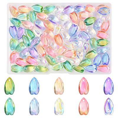 100Pcs Transparent Glass Charms GLAA-FS0002-18-1