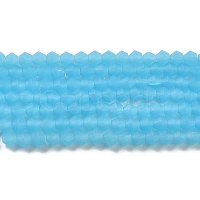 Imitation Jade Frosted Glass Bead Strands EGLA-A039-J4mm-MD03-1