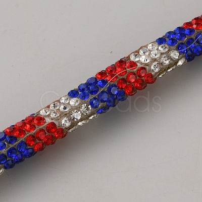 PVC with Rhinestone Round Tube Cord OCOR-WH0120-79E-1