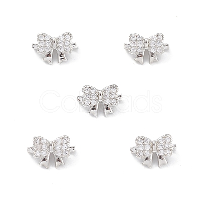 Rack Plating Brass Pave Cubic Zirconia Slide Charms KK-G464-05P-1