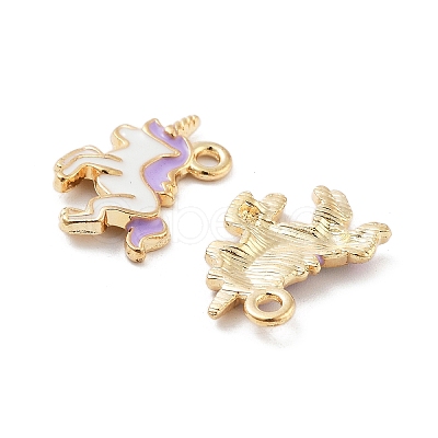 Light Gold Plated Alloy Enamel Pendants ENAM-M219-08KCG-02-1