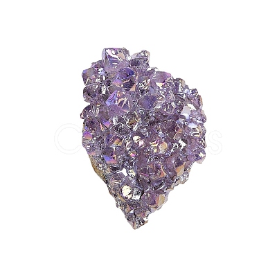 Electroplate Natural Drusy Amethyst Display Decorations PW-WG62588-01-1