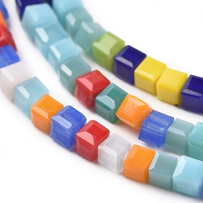 Imitation Jade Glass Beads Strands GLAA-E415-02-1