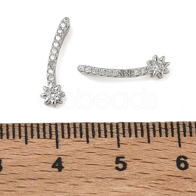 Brass Pave Clear Cubic Zirconia Pendants CU-CBA9FFD-11P-01-1