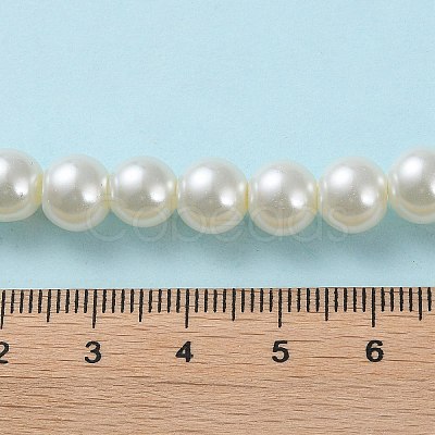 Baking Paint Pearlized Glass Pearl Round Bead Strands X-HY-Q330-8mm-02-1