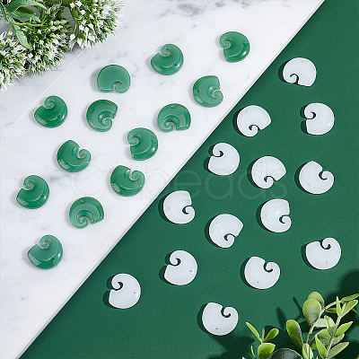 60Pcs 2 Colors Imitation Jade Glass Pendants GLAA-PH0001-96-1