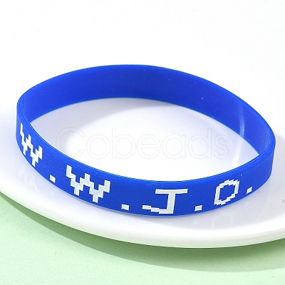Word WWJD Silicone String Bracelets BJEW-C143-01-1