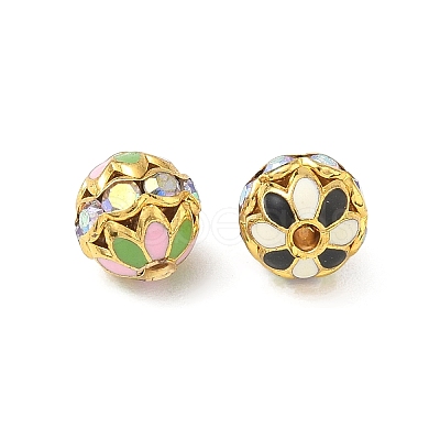 Brass Enamel Beads KK-CBA18B7-01G-1
