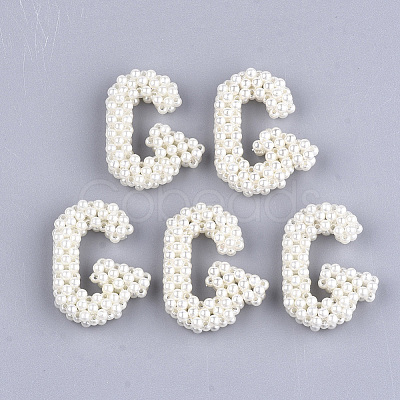 Handmade ABS Plastic Imitation Pearl Woven Beads FIND-T039-18-G-1