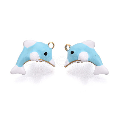 304 Stainless Steel Enamel Pendants STAS-T068-03B-1
