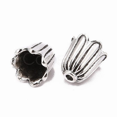 Cadmium Free & Lead Free Antique Silver Tibetan Style Flower Bead Caps X-TIBEB-00864-AS-R-1