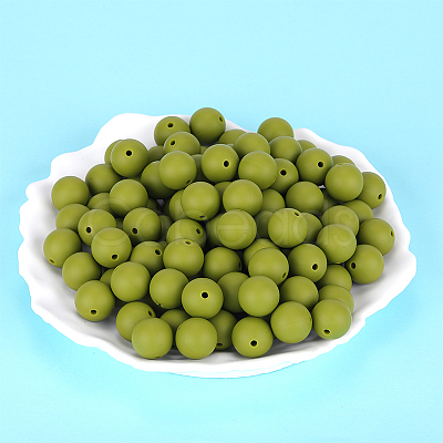 Round Silicone Focal Beads SI-JX0046A-19-1