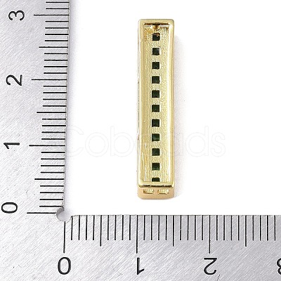 Rack Plating Brass Pave Cubic Zirconia Rectangle Multi-Strand Links KK-K341-42G-1