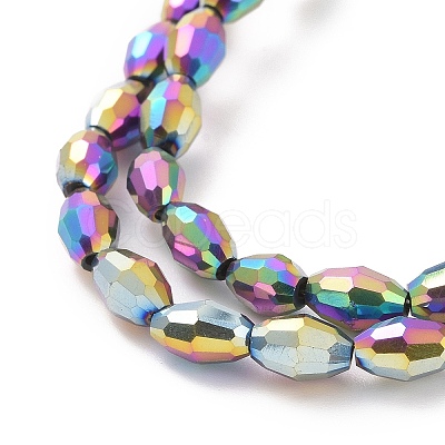 Electroplate Glass Beads Strands EGLA-J013-4X6mm-F15-1