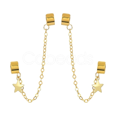 Brass Cuff Earrings EJEW-JE05407-02-1