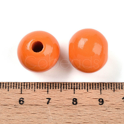 Painted Natural Wood Beads WOOD-A018-16mm-16-1