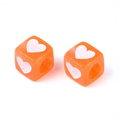 Spray Painted Transparent Acrylic Beads OACR-N140-02D-1