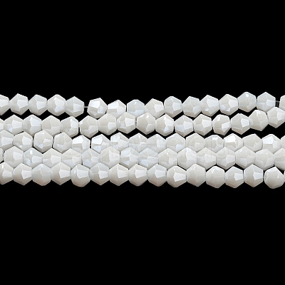 Opaque Solid Color Electroplate Glass Beads Strands GLAA-F029-P4mm-C15-1