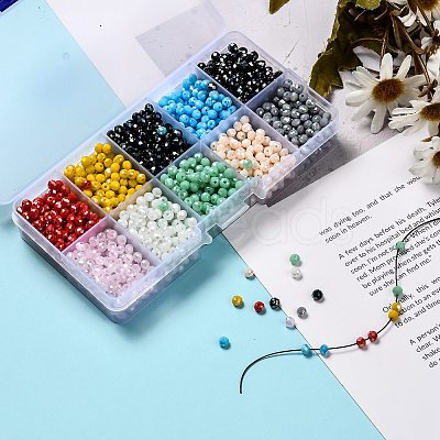 10 Colors Electroplate Glass Beads EGLA-X0006-01E-4mm-1