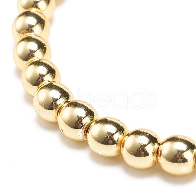 Synthetic Hematite Round Beaded Stretch Bracelet BJEW-JB08582-01-1