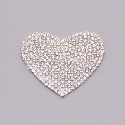 Heart Glitter Hotfix Rhinestone DIY-WH0196-86-1