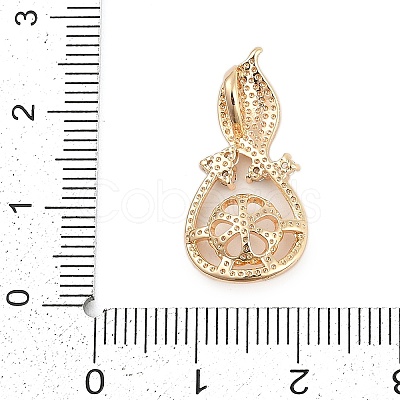 Brass Micro Pave Clear Cubic Zirconia European Dangle Charms Bails X-KK-Q026-14G-1