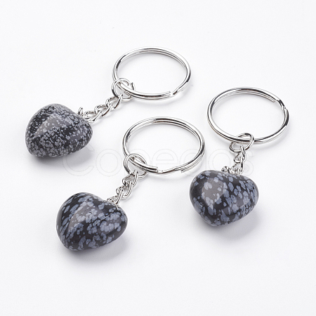 Natural Snowflake Obsidian Keychain KEYC-F019-02A-1