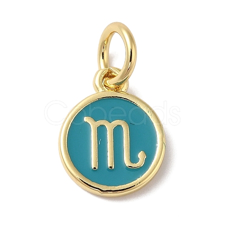 Real 18K Gold Plated Brass Enamel Charms KK-L216-001G-F05-1