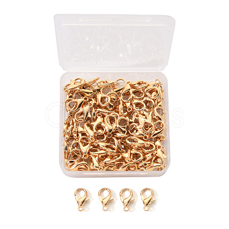 Zinc Alloy Lobster Claw Clasps PALLOY-YW0001-12KCG-1
