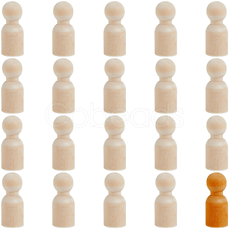 20Pcs Unfinished Wood Puppet WOOD-GF0002-34-1