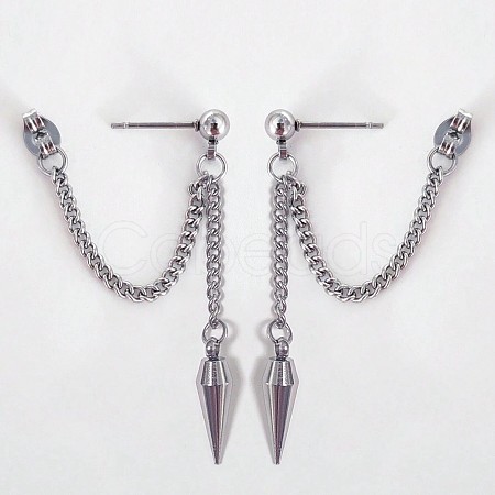 304 Stainless Steel Dangle Stud Earrings WGF9E4F-02-1