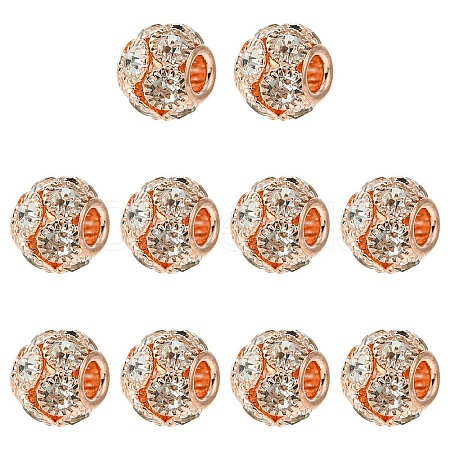 10Pcs Brass Beads RB-YW0001-19RG-1