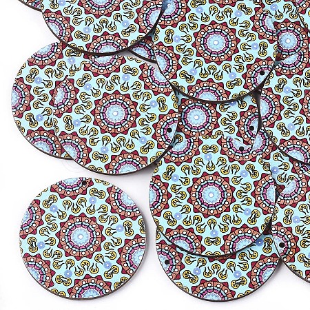 Printed Basswood Pendants LS-WOOD-S045-094B-01-1