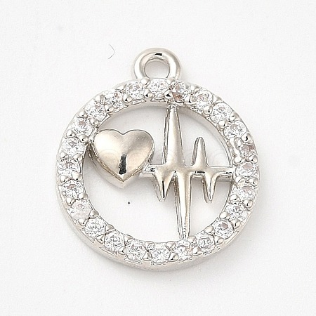 Brass Micro Pave Cubic Zirconia Pendants KK-Q772-02P-1