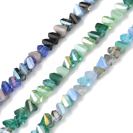 3 Strands 3 Colors  Electroplate Glass Beads Strands EGLA-YW0005-06B-1