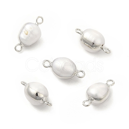Natural Pearl Connector Charms PEAR-P004-50P-1