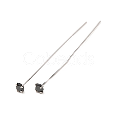 Brass Micro Pave Cubic Zirconia Stud Earring Findings CU-CBA4618-01P-08-1