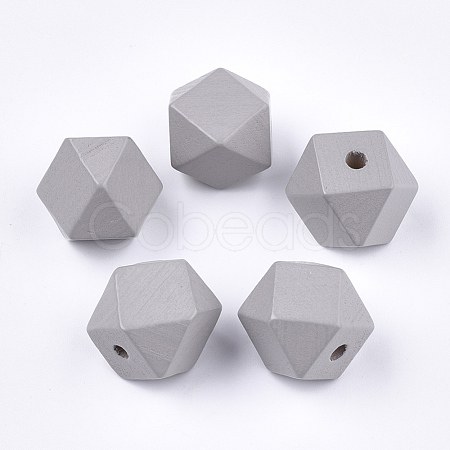 Painted Natural Wooden Beads WOOD-Q040-017B-10-1