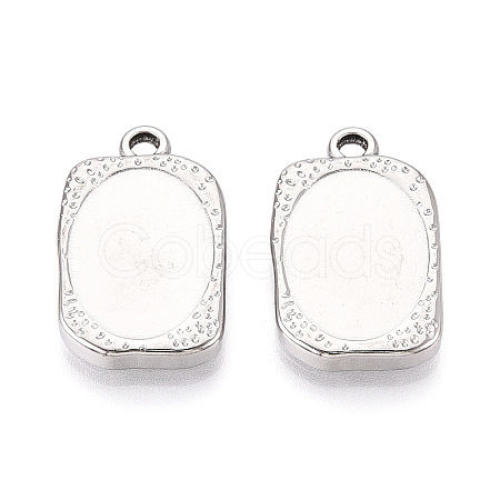 304 Stainless Steel Pendant Cabochon Settings STAS-T067-19P-1